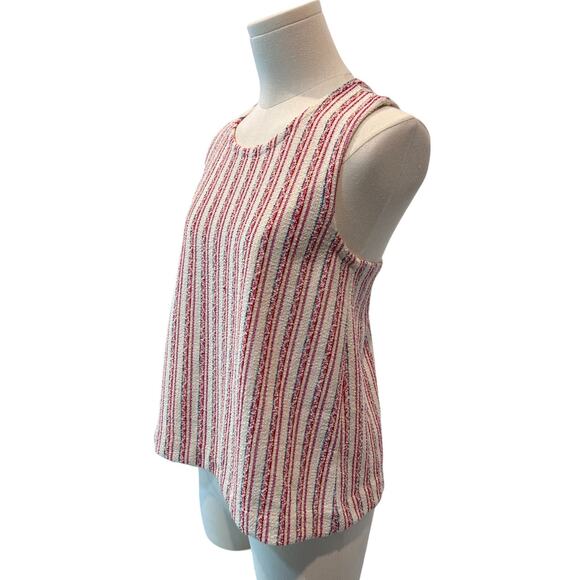Madewell Shirt Womens Size XS Boucle Stripe Cross Open Back Tank Top - Picture 9 of 12